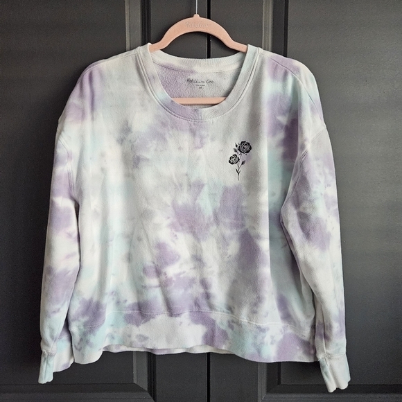 Rebellious One Cropped Tie Dye Sweatshirt Sz M - Picture 1 of 4